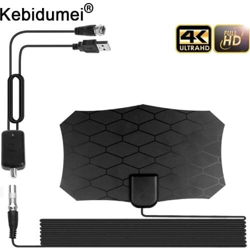 Kebidumei 80 Miles 4K Digital HDTV Indoor TV Antenna 3M Cable with Amplifier Signal Booster TV Antena HD TV Antennas Aerial