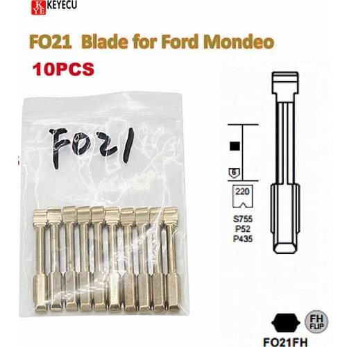 Keyecu 10pcs/lot, Remotes Flip Blade FO21 for KD Remote ,Flip blank uncut key Blade for Ford Mondeo Jaguar,Mazda