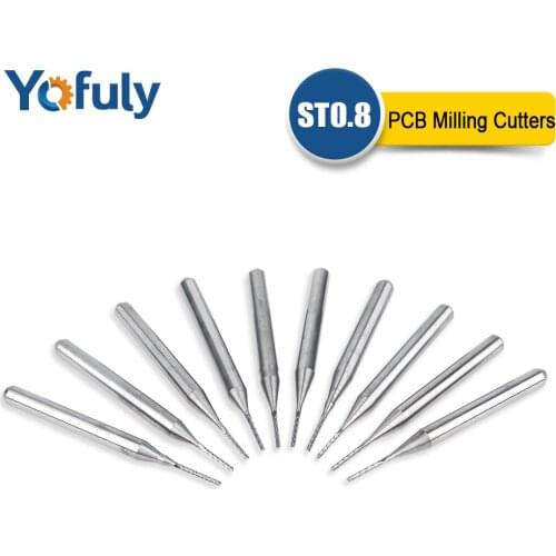 10pcs 3.175 Diameter CNC End Mill Cutter Mini PCB Carbide Router Bits For Milling Tools