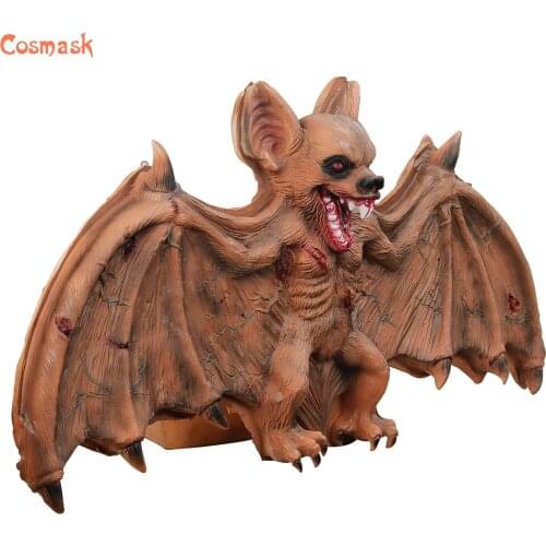 Cosmask Halloween Simulation Horror Bat Props Pendant Haunted House Secret Room Guise Funny Props