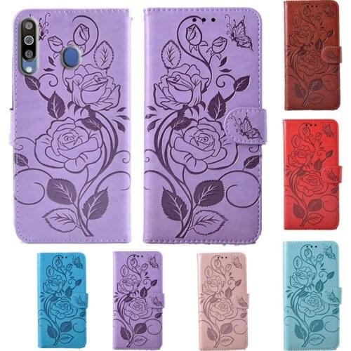 Fashion 3D Flower Flip Leather Wallet Phone Case For Samsung Galaxy A40s A60 M30 M40 Phone stand function cover card slot