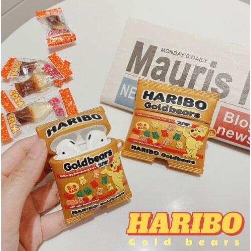 Cartoon Sour Fudge HARIBO Bear Wireless Bluetooth Earphone Case for AirPods Pro 2 1 Cute 3D Candy Soft Silicon Headset Cover