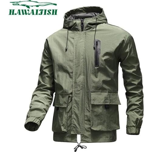 Hawaifish brand mens jacket 2021 new autumn Korean style jaqueta masculina handsome casual thin hooded Mens windbreakers