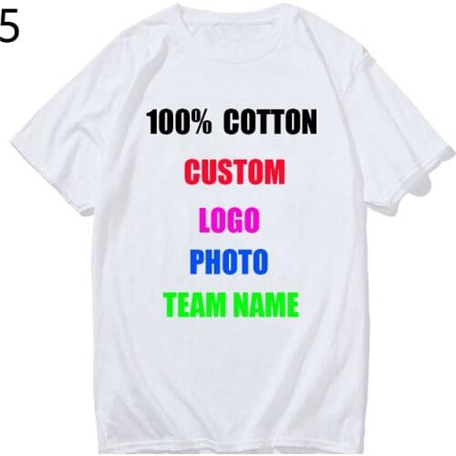 100% Cotton Customized Print T Shirt Women/men DIY Your Like Photo or Logo White Tees Shirts T-Shirt Fashion Mens Custom Tshirt