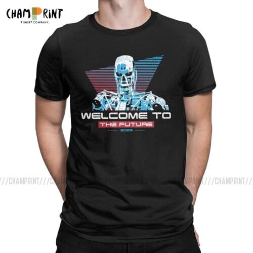 Mens Welcome To The Future Cyberdyne Sarah T Shirts The Terminator Si-fi Movie Clothes Amazing Tees Gift Idea T-Shirts