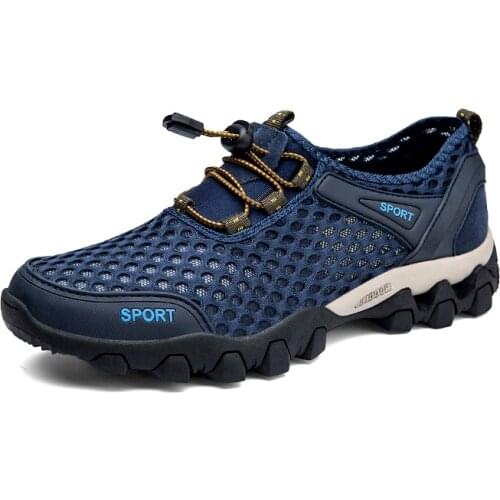 Mens Mountain Trekking Shoes Men Outdoor Sport Shoes Men Wearable Sports Upstream Shoes for Men Light Elastic Band Trainers