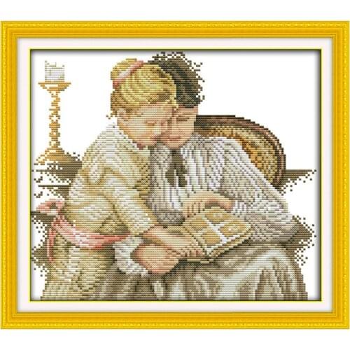 Joy Sunday character pattern cross stitch kit DMC print 14CT count on canvas Chinese cross stitch kit for home decoration gifts