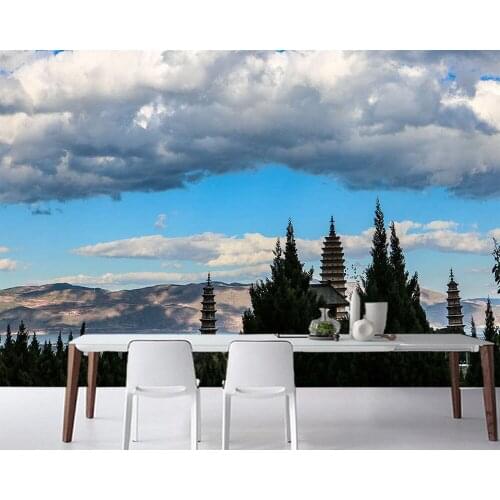 Chinese temple natural scenery 3d wallpaper papel de parede,living room TV wall bedroom wall papers home decor restaurant mural