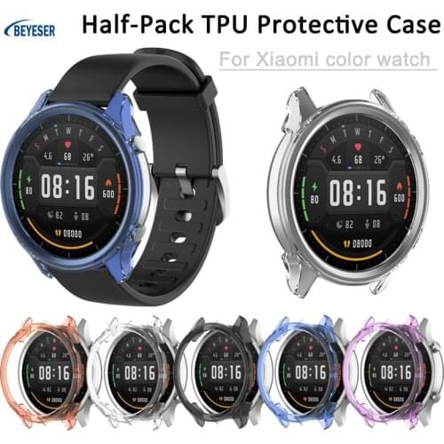 New Arrival Ultra-Thin Anti-Drop TPU Half-Pack Protective Cover Frame Screen Protection Cover Case For Xiaomi Color Smart Watch