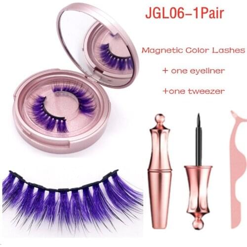 New Color 1/2 pair Magnetic Eyelashes 3D Mink False Eyelash Magnet Eyeliner Fake Eyelash Tweezer Set Long Lasting lash Makeup