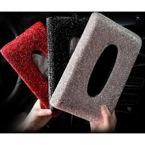 New Bling Lady Crystal Diamond Rhinestone Car Auto Tissue Box Paper Towel Case Cover