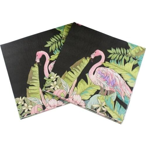 20PC/Pack Printed Flower Disposable Napkins Party Tableware Flamingos Paper Napkins For Event Party Decoration Tissue Decoupage