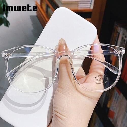 Imwete Classic Women Glasses Frame Vintage Round Spectacle Men Computer Anti-Blue Light Optical Eyewear Frames