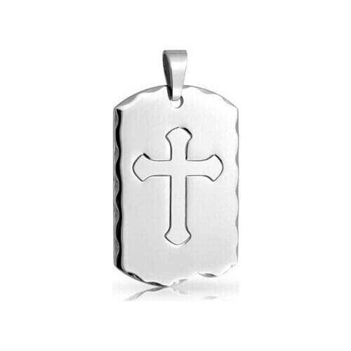 Wholesale Mens Stainless Steel Cross Dog Tag hot sales custom metal cross dog tag FH890307