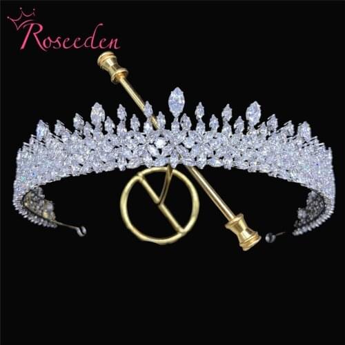 Fashion Zirconia Bridal Headband Classic CZ Tiaras Bridal Crowns Headwear for Wedding Prom Tiara RE4315