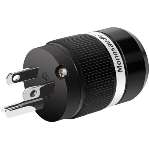Monosaudio M100R/F100R Pure Copper Rhodium Plated US AC Power Plug & IEC Connector for Audio DIY Mains Power Cable