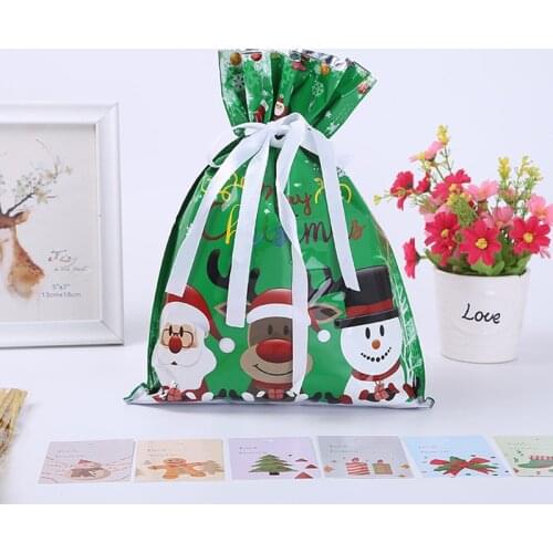 Christmas Gift Bag Santa Claus Pattern New Year Storage Bag Perfume Candy Cookie Biscuit Nougat Chocolate Paking Box