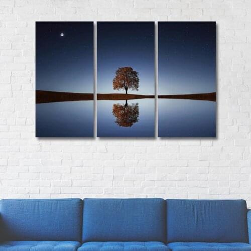 Nordic Decoratio painting under the tree reflection Wall art canvas painting poster and printed living room decoration painting