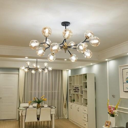 Modern Pendent lamp luminaire lights Fixtures Smoke gray shade dining room restaurant lustres Pendants Amber shade lamp