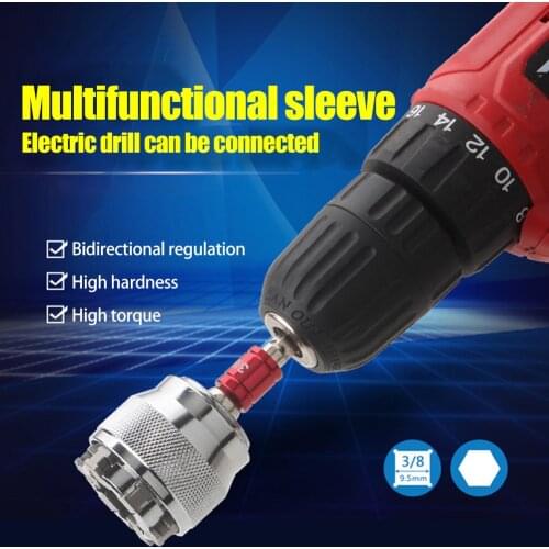 10-19mm Adjustable Hex Universal Socket Torque Ratchet Socket Adapter Wrench Head Spanner Sleeve Repair Tool
