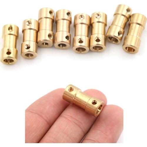 2mm/2.3mm/3mm/3.17mm/4mm/5mm/6mm Brass Rigid Motor Shaft Coupling Coupler Motor Transmission Connector with Screws Wrench