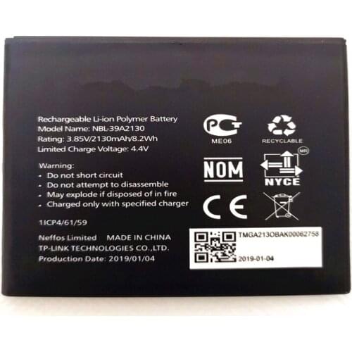 3.85V 2130mAh NBL-39A2130 For TP-Link Neffos Y5 / TP802A Battery with phone stander