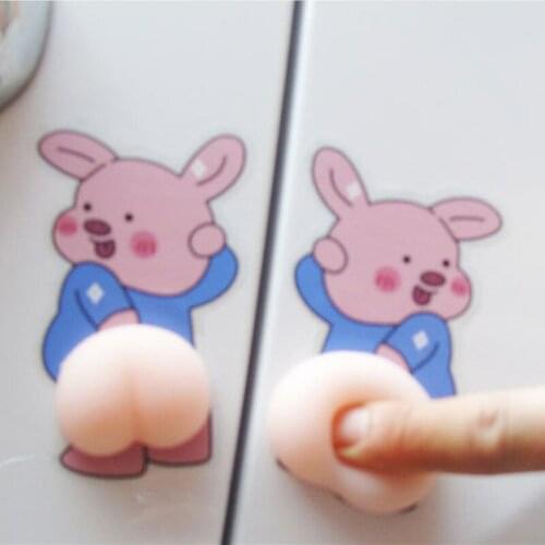 3D Anti-collision Wall Sticker Personality Patch Elastic Funny Big Butt Anti Scratch Sticker Door Guard Mobile Phone Sticker