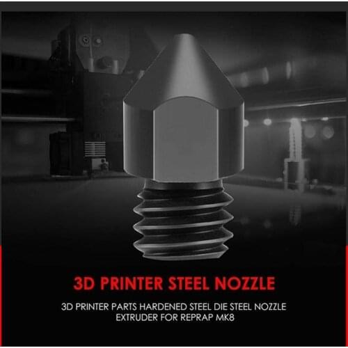 3D Printing Creativity Reprap MK8 hardened steel nozzle 1.0mm For MK8 end 0.8 hot / 0.6 / Black kit / O7K8 0.4 nozzle 1.75m U3O6