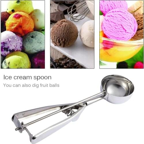 6 Cm Ice Cream Scoop Portable Stainless Steel Non-stick Cookie Scoop For Potato Fruit Melon Baller Digging Ball Kitchen Tools