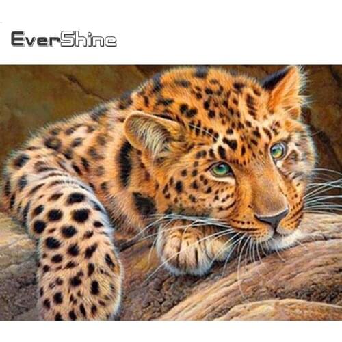 Evershine Diamond Painting Animal Cross Stitch Full Square Diamond Embroidery Tiger Rhinestone Pictures Diamond Mosaic Sale Home