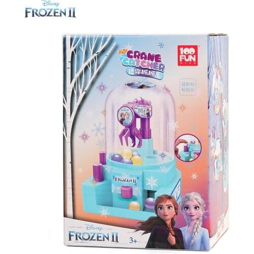 Disney Frozen Anna Elsa Princess Childrens Grab Toys Music Toy Mini Candy Machine Small Home Twisted Egg Clip Doll Machine