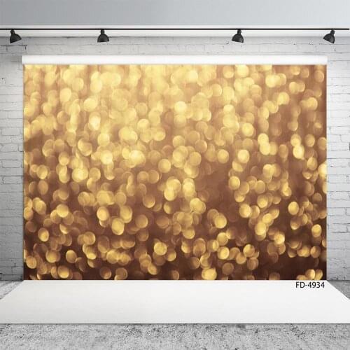 Photographic Backdrop Golden Glitter Bokeh Flare Vinyl Cloth Background for Baby Shower Children Prom Party Photocall Fond Photo