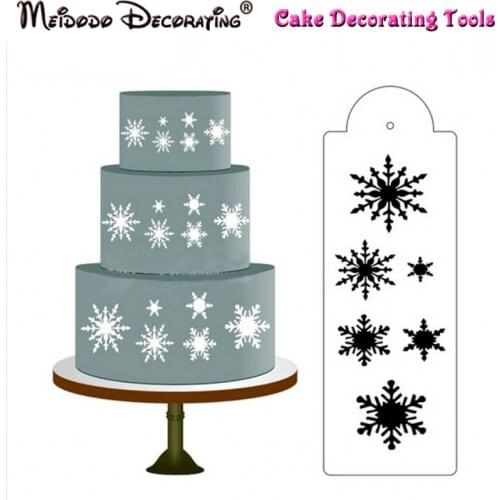 Snowflake Cake Stencil Side Cake Top Stencil Decoration Fondant Cake Side Decorating Stencils Mould