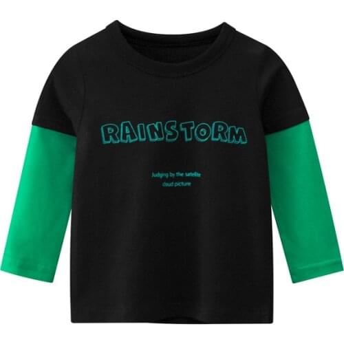 Cotton Shirt for Children Autumn Boy T-Shirt with Long Sleeves Tops Tees T Shirt 2-9 Years Letter Shirt