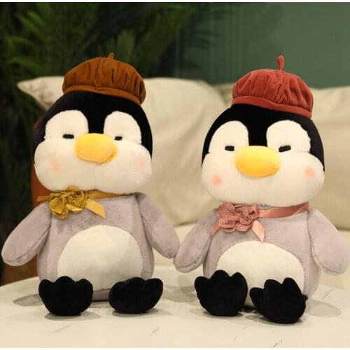 55cm Simulation Painter Penguin Plush Toy Soft Stuffed Cartoon Animal Dressed Penguin Doll Birthday Christmas Gift for Kids