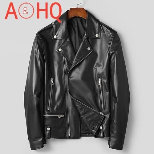 Real Sheepskin Coat Men Casaul Short Slim Genuine Leather Jacket Spring Autumn Mens Clothing Outwear Ropa Hombre 2021 WPY9946