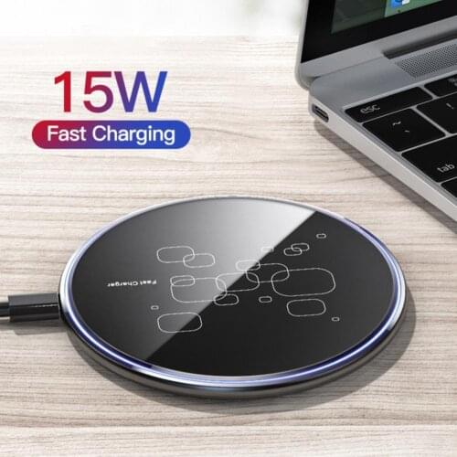 15W Round Ultrathin Mobile Phone Wireless Charger Portable Travel Business Qi Phone Fast Charger Pad For iPhone 11 XS Max XR 12