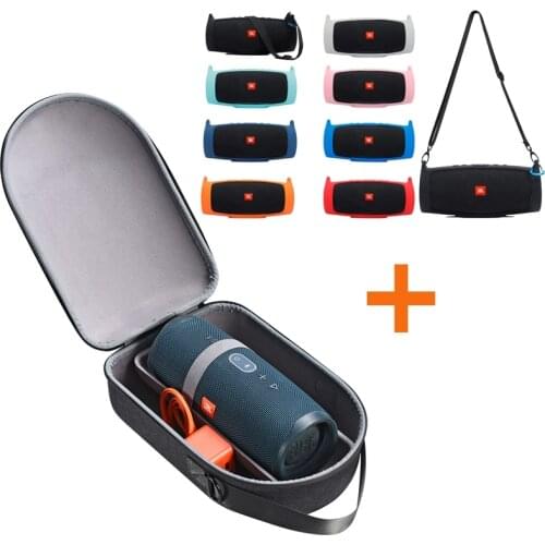 Fashion Hard Outdoor Travel Bags Carry Storage Box + Soft Silicone Case For JBL Charge 4 Bluetooth Speaker for JBL Charge4 Case
