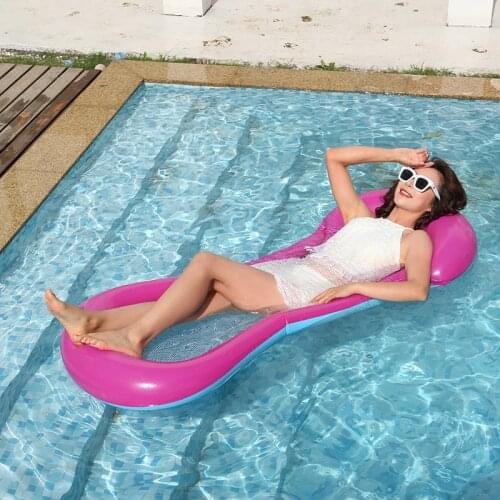 Inflatable Chair Floating Row PVC Swimming Pool Water Hammock Air Mattresses Bed Beach Water Sport Lounger Chair