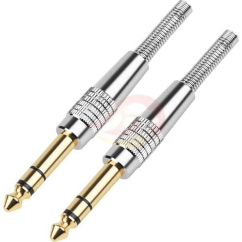 2-Piece Set 6.5 6.35mm 3.5mm Headphone Converter Male To Female Audio Jack With Lock Front Threaded Spring Earphone Adapter