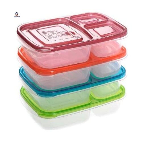 Plastic Lunch Box 1pcs/set Picnic Set Compartment Rechangle Travel Cutlery Set Kitchen Accesorries Food Container