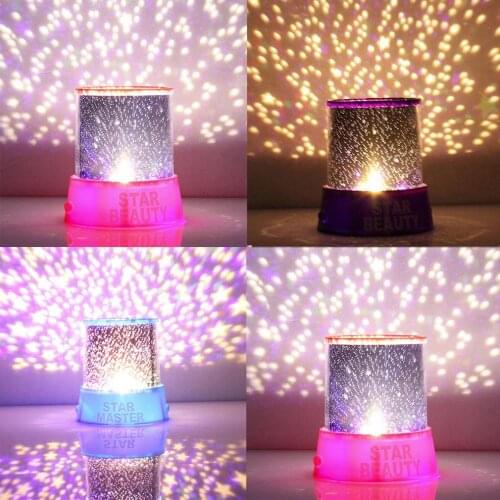 Hot Romantic Amazing Cosmos Moon Colorful Master Star Sky Universal Night Light Kid Chidren Projector lamp Festival Gift Present