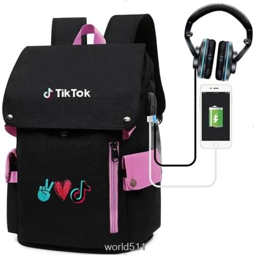 USB Charing Mochila Tik Tok Bags Schoolbag Travel Tik Tok Backpacks School Bags Teenager Girls Sac A Dos Notebook Rucksack