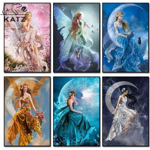 Fairy Diamond Painting Moon Embroidery Crossing Diy Landscape Beauty Mosaic Children Art Gift Cross Stitch Home Decoration