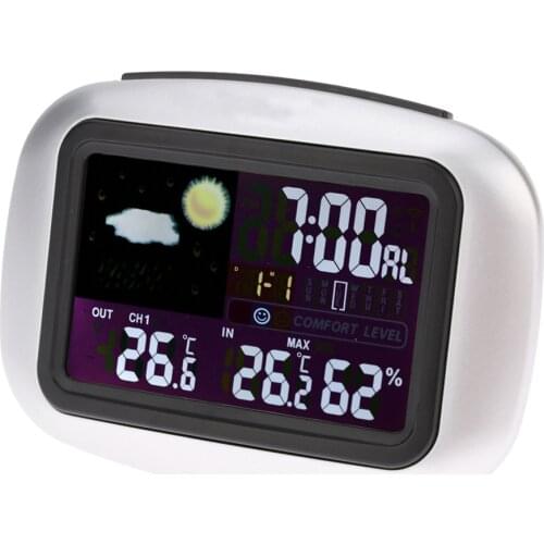 TS-77 Wireless Color Clock Home Weather Station Multi-function Electronic Wireless Indoor and Outdoor Temperature and Humidity