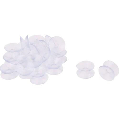 Uxcell Plastic Car Double Sided Auto Sucker Pads Suction Cup 20mm Dia 20 Pcs Clear