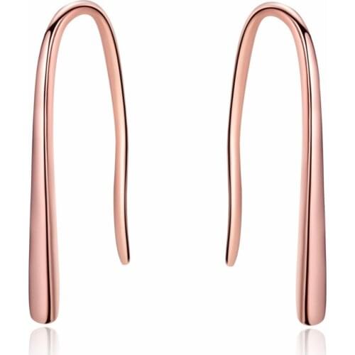 New Fashion Real 925 Sterling Silver Rose Gold Earrings For Women Elegance And Simple Earrings Fine Jewelry Accessories Gift