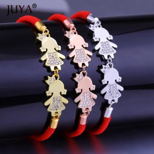 Bransoletki damskie Red Rope Bracelets Lovely Children Boy Girl Mama Charms CZ bracelet Women Kawaii Jewelry Mothers Day Gift