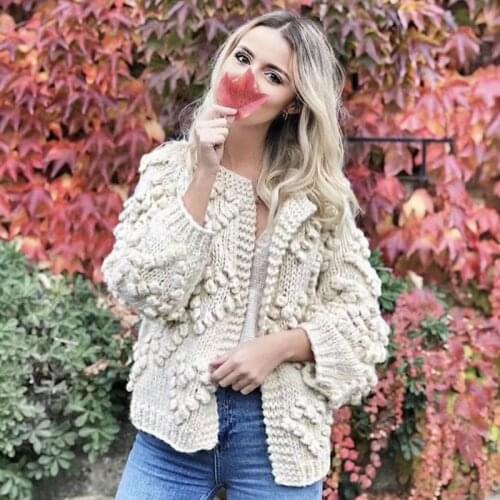 TEELYNN Hand Knitted Sweater Women V Neck Long Sleeve Oversized Korean Cardigans Female Autumn Winter sweaters 2020 sueter mujer