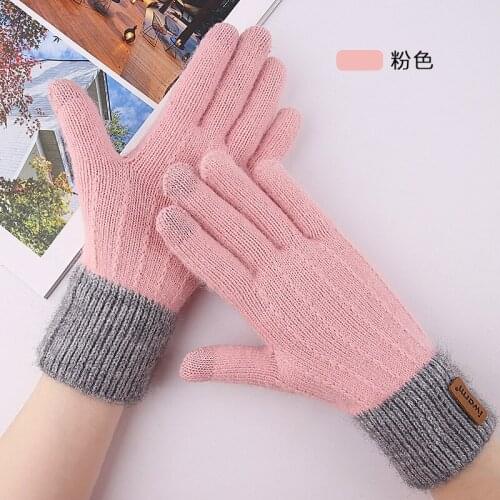 Womens Cashmere Knitted Winter Gloves Women Autumn Warm Thick Couple Gloves Touch Screen Skiing Gloves Hand for Winter Gloves
